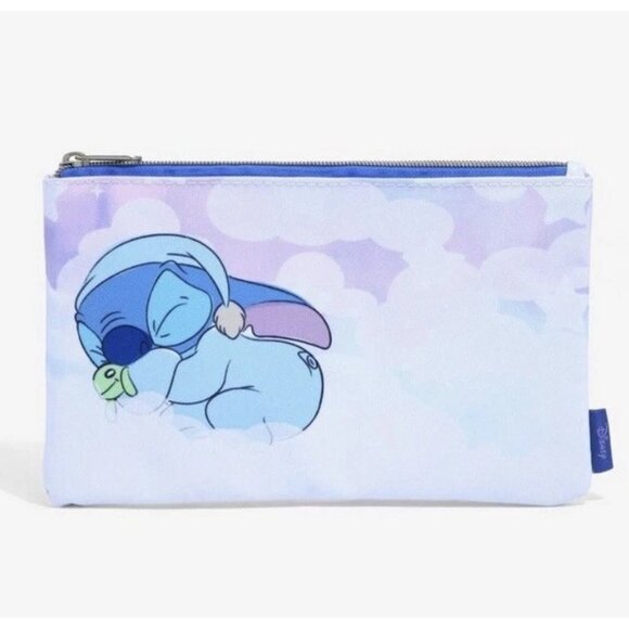 Disney Loungefly Lilo And Stitch Sleeping Clouds Makeup Bag Pouch With Zipper - Picture 1 of 8